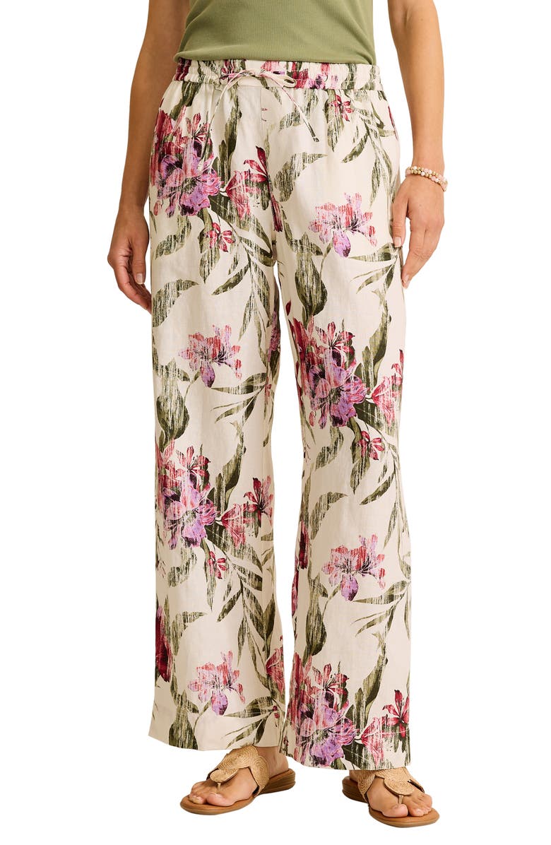 Tommy Bahama Orchid Isle Easy Linen Wide Leg Pants, Main, color, Coconut