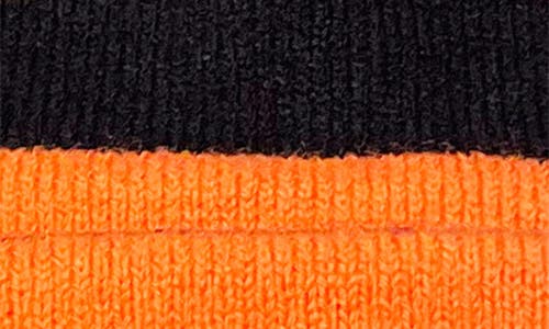 Hvman Triangle Logo Knit Beanie In Black/orange