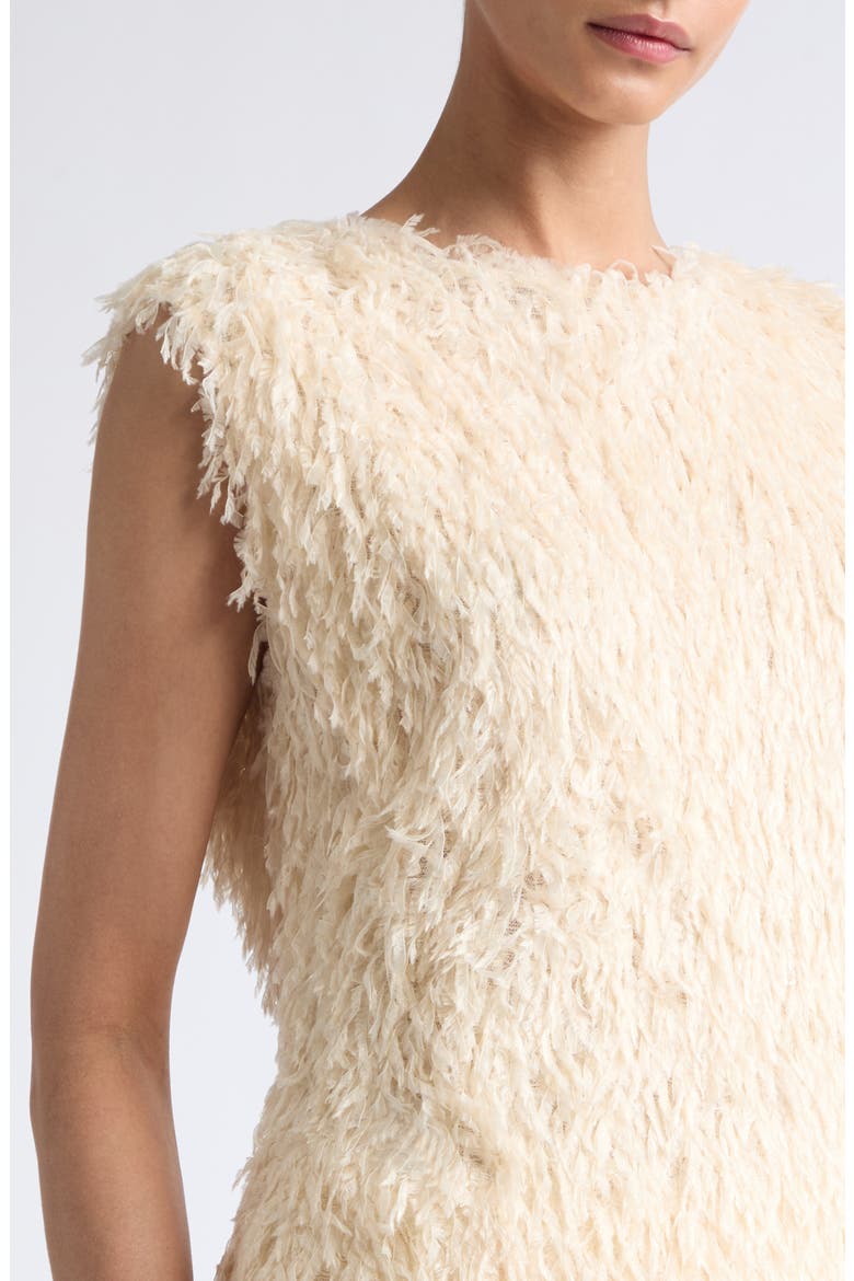 Feathered Jersey Tank, Alternate, color, EGGSHELL