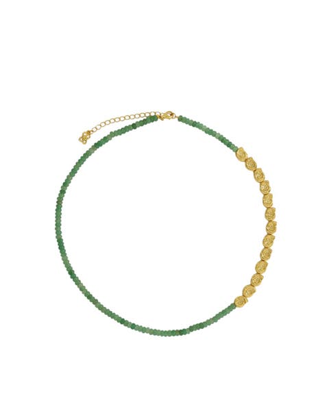 Waterproof Emerald Beaded Necklace