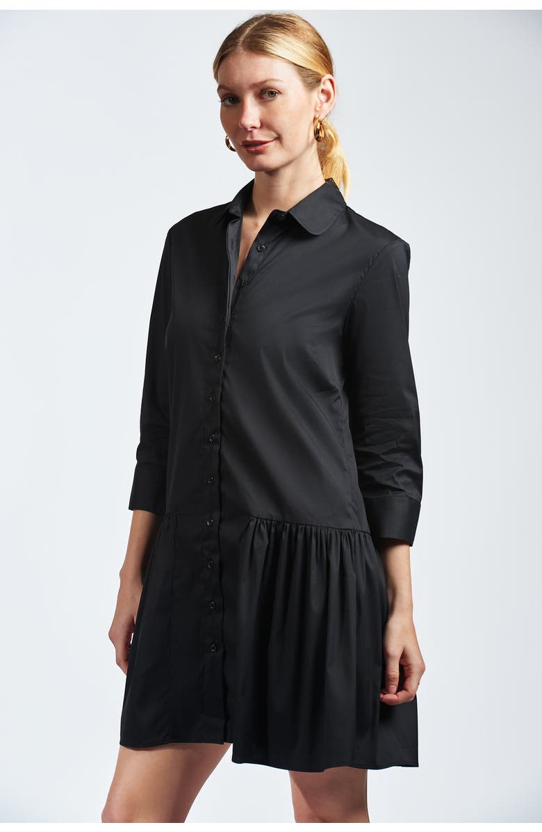 The Shirt by Rochelle Behrens The Drop Waist Shirt Dress, Main, color, Black