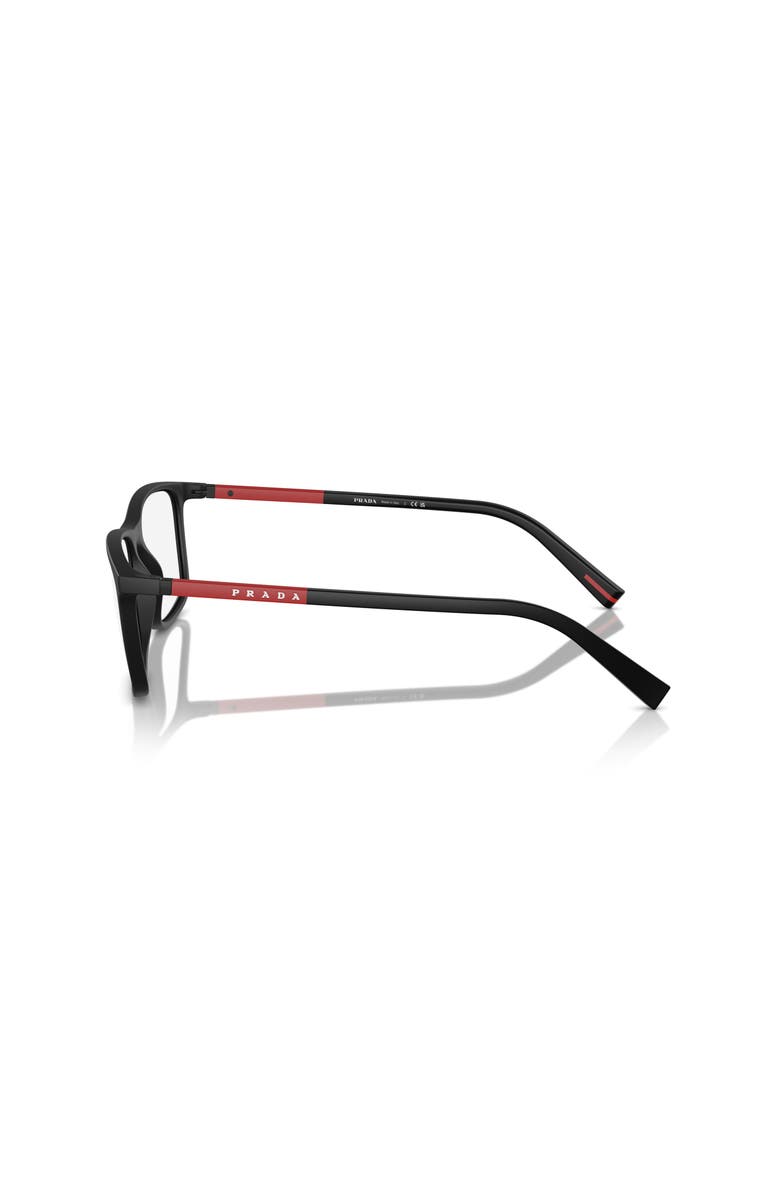 Prada Linea Rossa 55mm Rectangle optical glasses, Alternate, color, Black