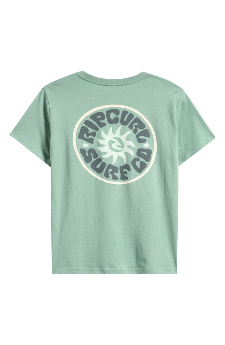 Rip Curl Kids' Pacific Rinse Circle Cotton Graphic T-Shirt, Alternate, color, Aloe