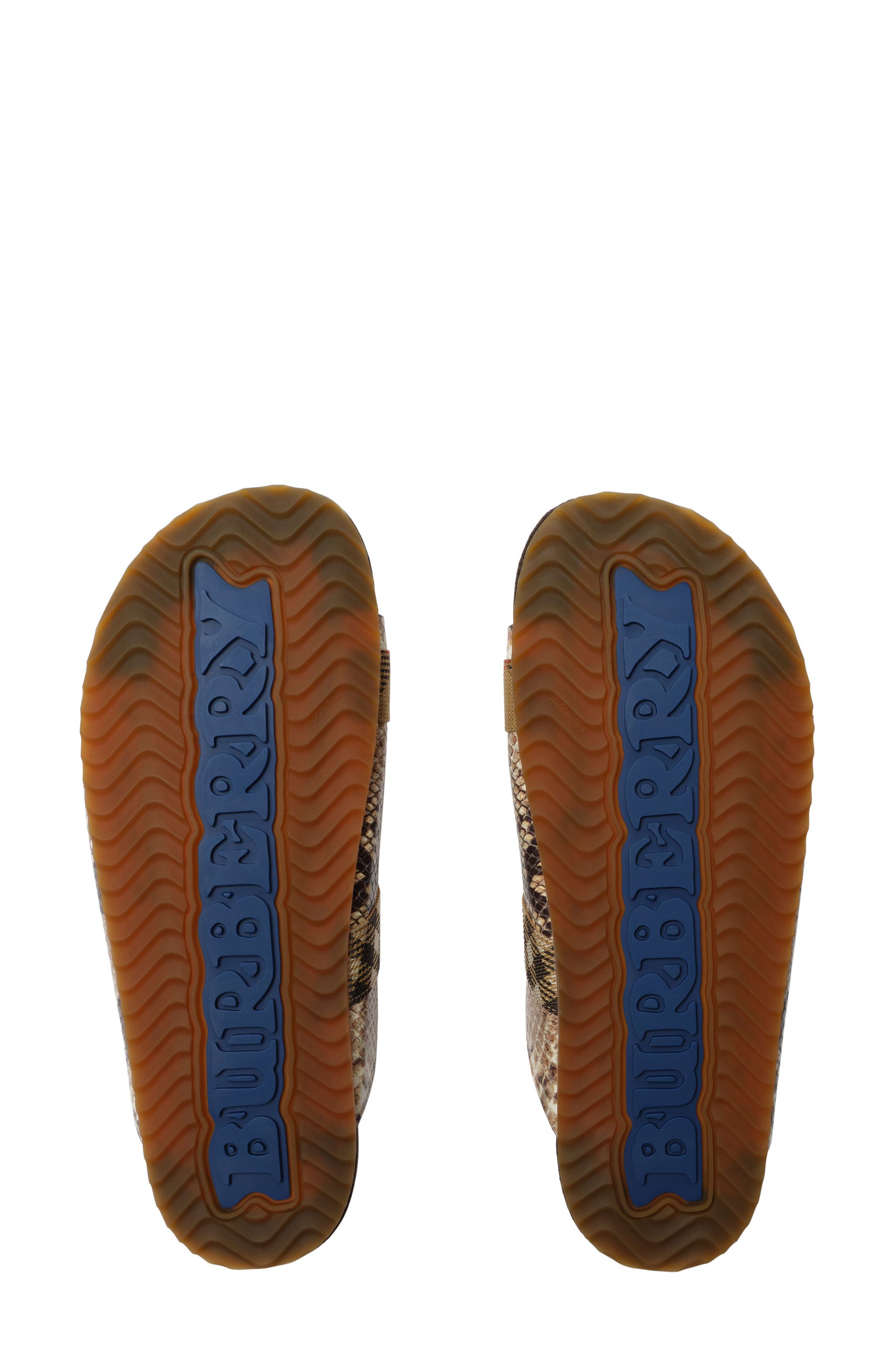 Burberry Urchin Snakeskin Embossed Slide Sandal, Alternate, color, Serpent