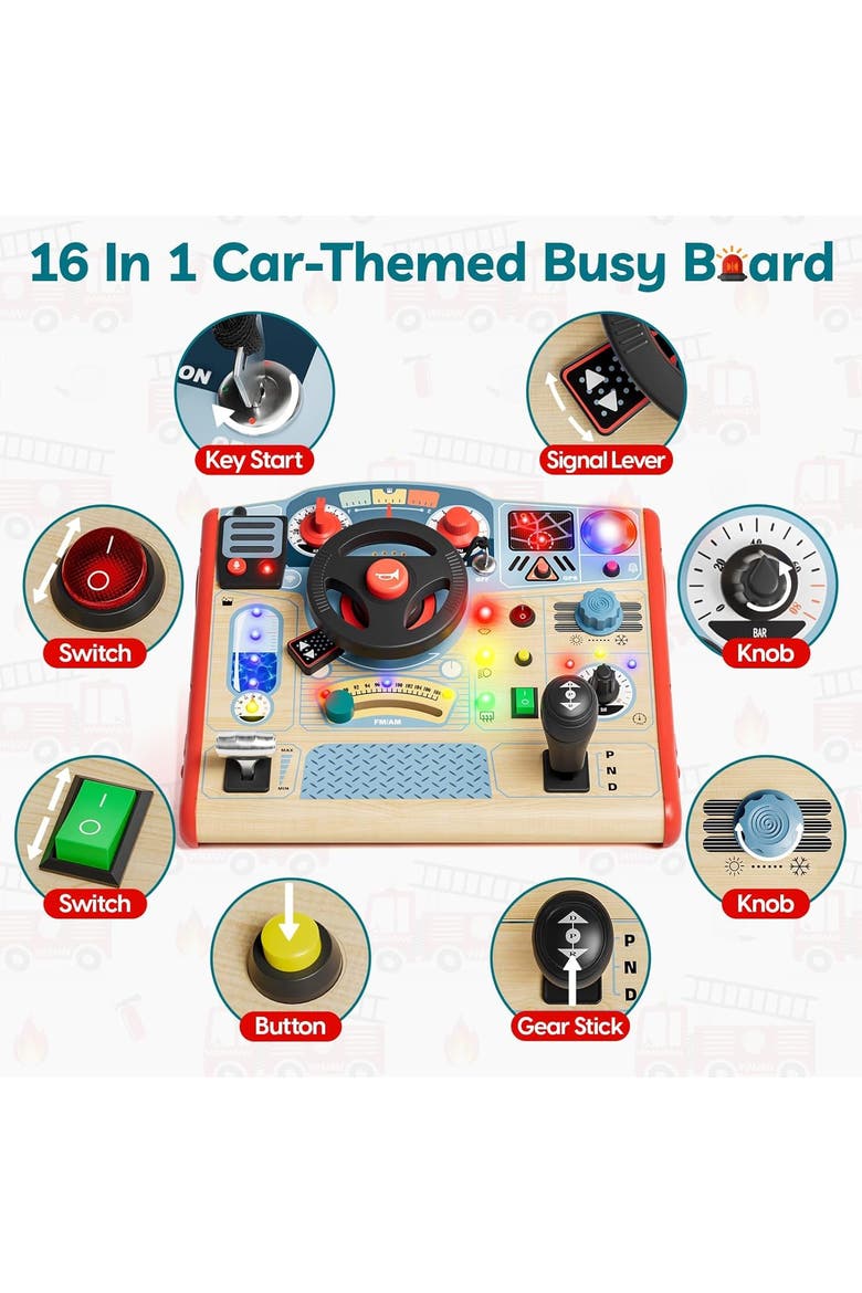Kids Car Driving Busy Board Sensory Montessori Toy, Alternate, color, Multicolor