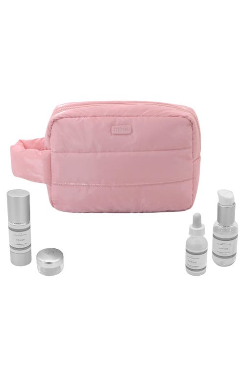 Mytagalongs Ellie Quilted Cosmetic Bag In Gray