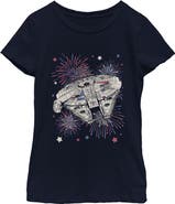 Star Wars Girls' Festive Fireworks Falcon T-Shirt