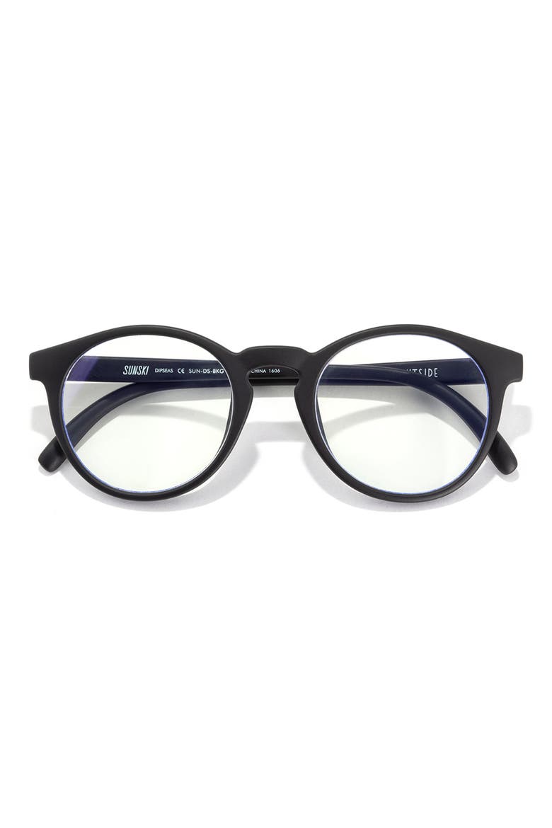 51mm Dipsea Blue Light Blocking Glasses, Main, color, BLACK/ CLEAR