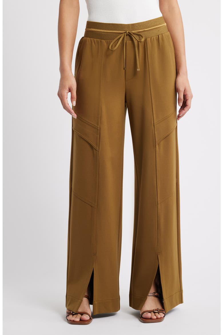 Glider Skyrise Wide Leg Drawstring Pants, Main, color, GOLDEN OLIVE