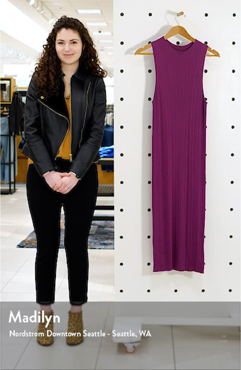 Mock Neck Ribbed Midi Dress, sales video thumbnail