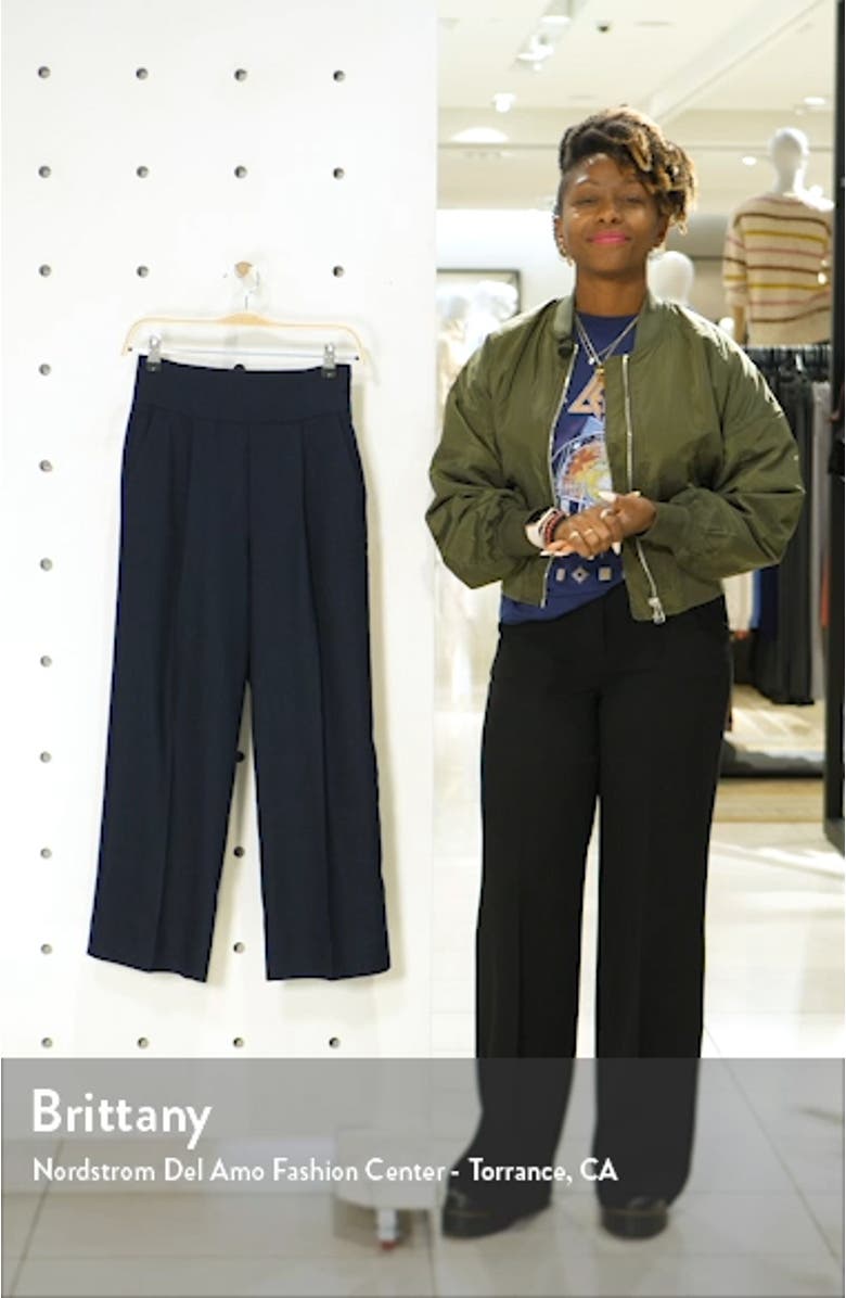 Linen Blend Crop Wide Leg Trousers, sales video thumbnail