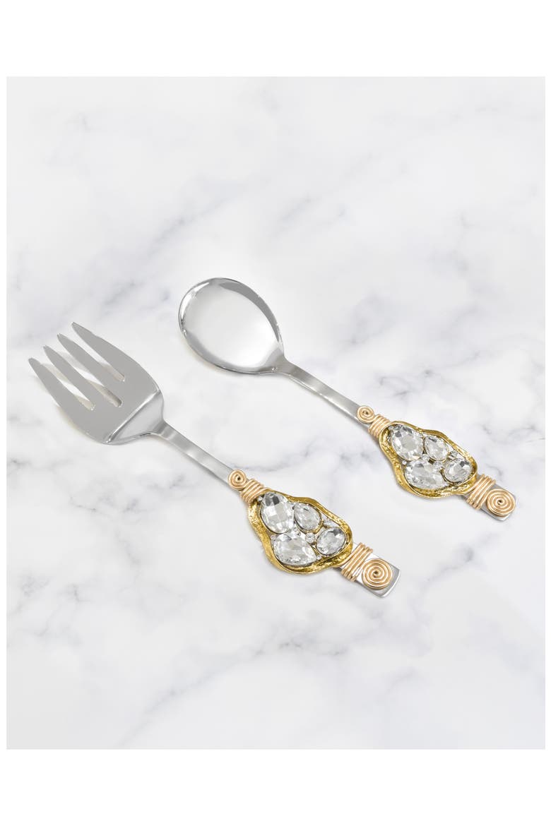 Cumulus Constellation Embellished 2-Piece Salad Serving Set, Alternate, color, GOLD