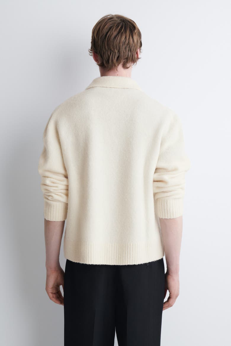 Brushed-Wool Polo Shirt, Alternate, color, IVORY