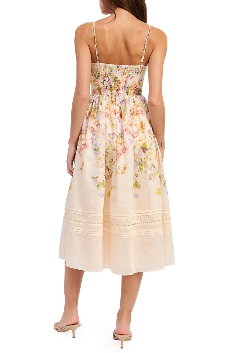 En Saison Kacey Floral Fit & Flare Midi Dress, Alternate, color, Ivory Floral Multi