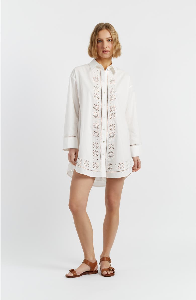 Chinti & Parker Cotton Broderie Shirt Dress, Main, color, 