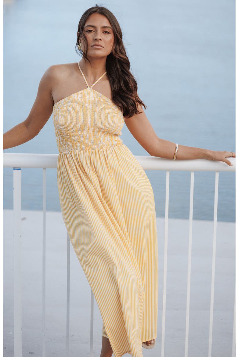 Aviva Stripe Cotton Maxi Sundress, Alternate, color, MANGO STRIPE