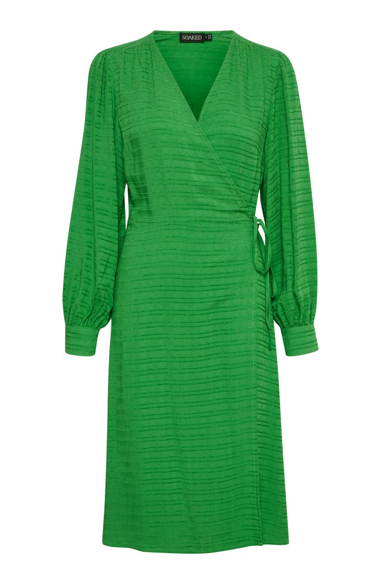 Soaked in Luxury Catina Long Sleeve V-Neck Wrap Dress, Alternate, color, Medium Green