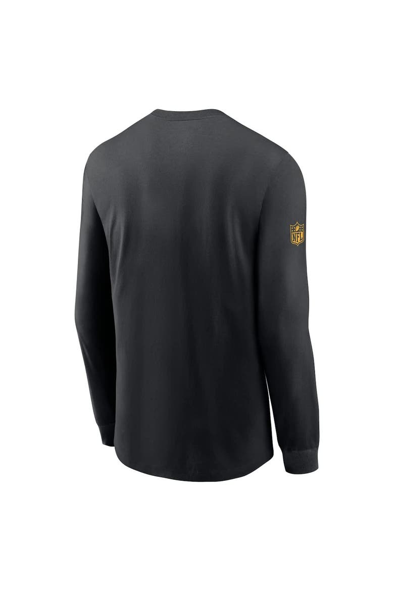 Men's Nike Black Pittsburgh Steelers Sideline Performance Long Sleeve T-Shirt, Alternate, color, Black