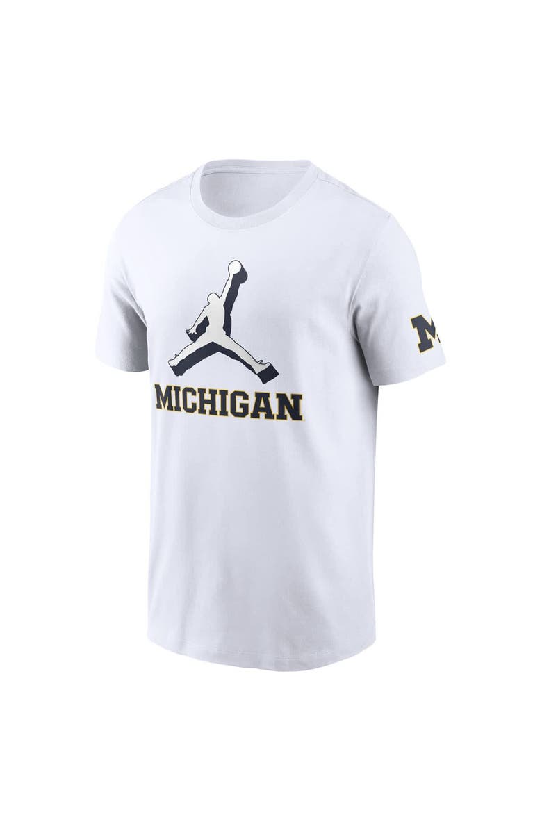 Jordan Brand Men's Jordan Brand White Michigan Wolverines Primetime 2-Hit Swoosh T-Shirt, Alternate, color, White