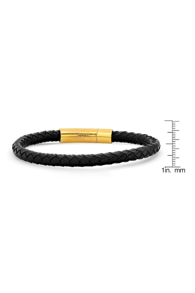 Braided Leather Bracelet, Alternate, color, BLACK