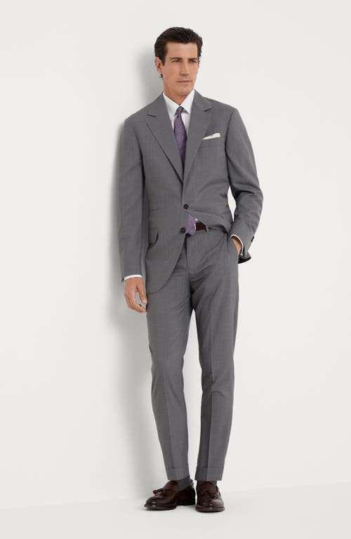 Brunello Cucinelli Men's Super 150s Lightweight Virgin Wool And Silk Formal Fit Trousers In Grey