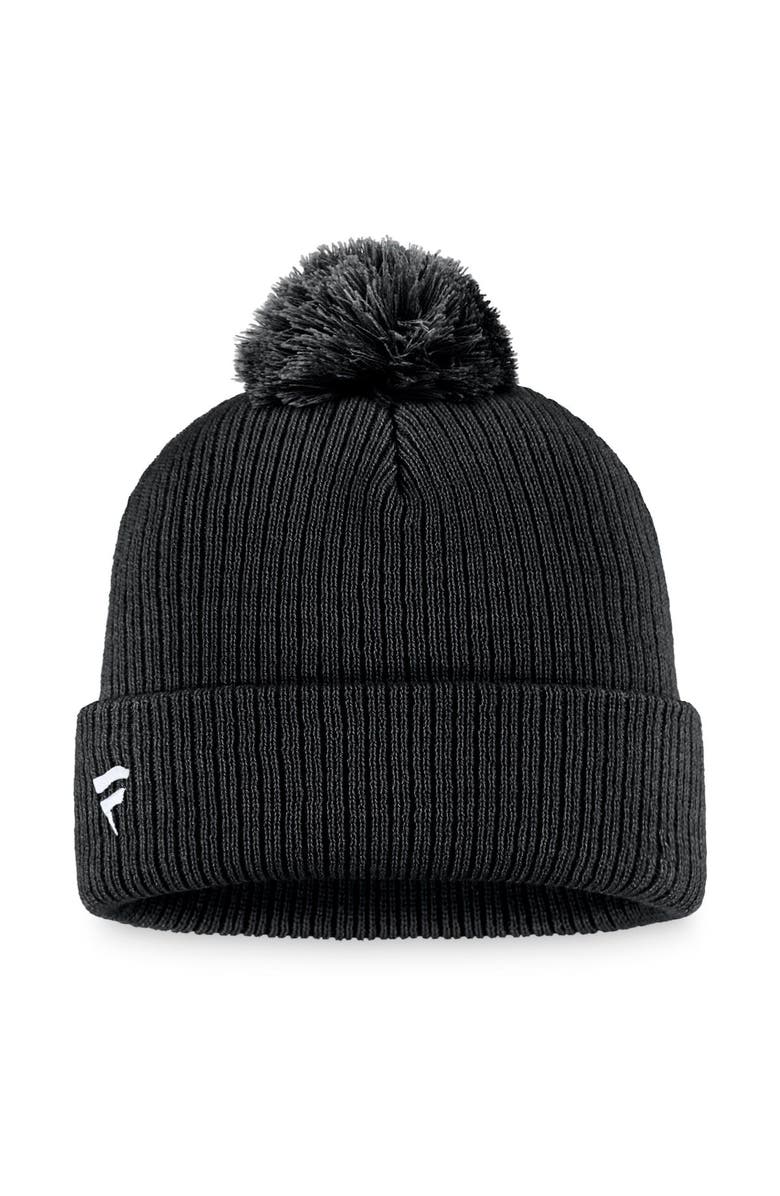 FANATICS Men's Fanatics Branded Black Vegas Golden Knights Core Primary Logo Cuffed Knit Hat with Pom, Alternate, color,