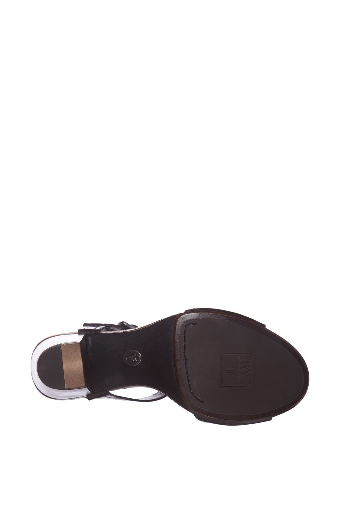 'Silvie' Y-Strap Leather Sandal, Alternate, color, BLACK