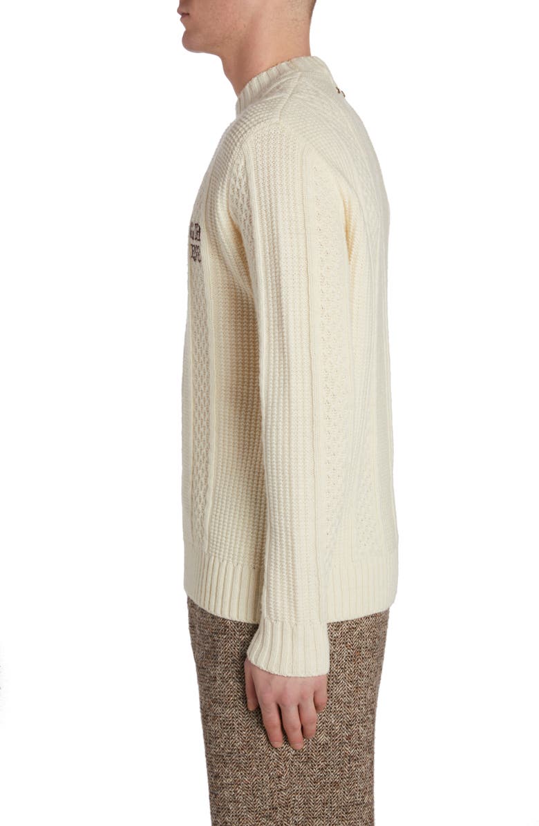 Golden Goose Journey Embroidered Wool Sweater, Alternate, color, 