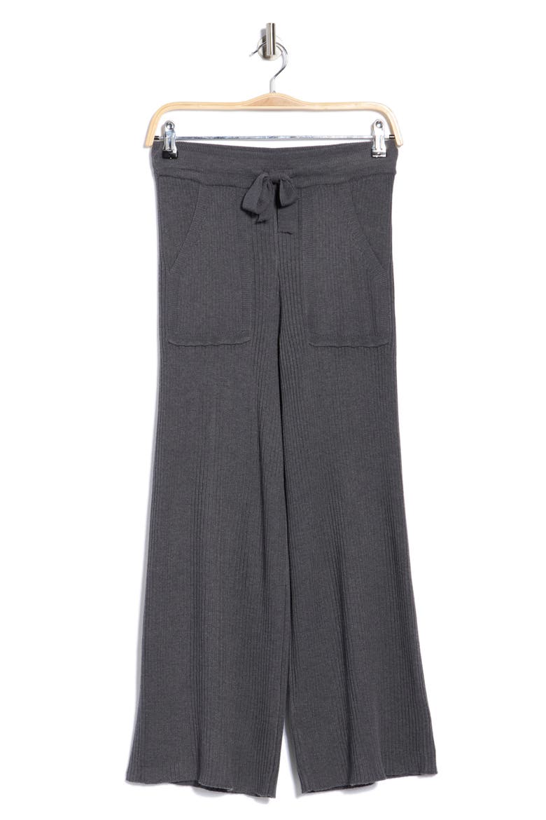 Rib Knit Wide Leg Crop Pants, Alternate, color, LEAD