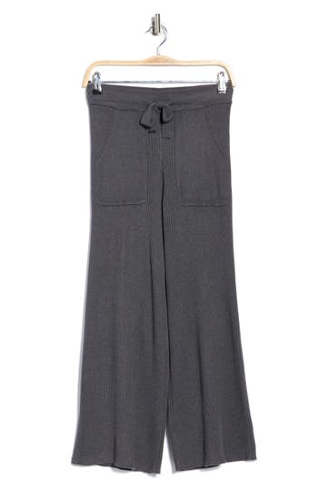 Splendid Winslow Crop Wide Leg Sweatpants In Gray