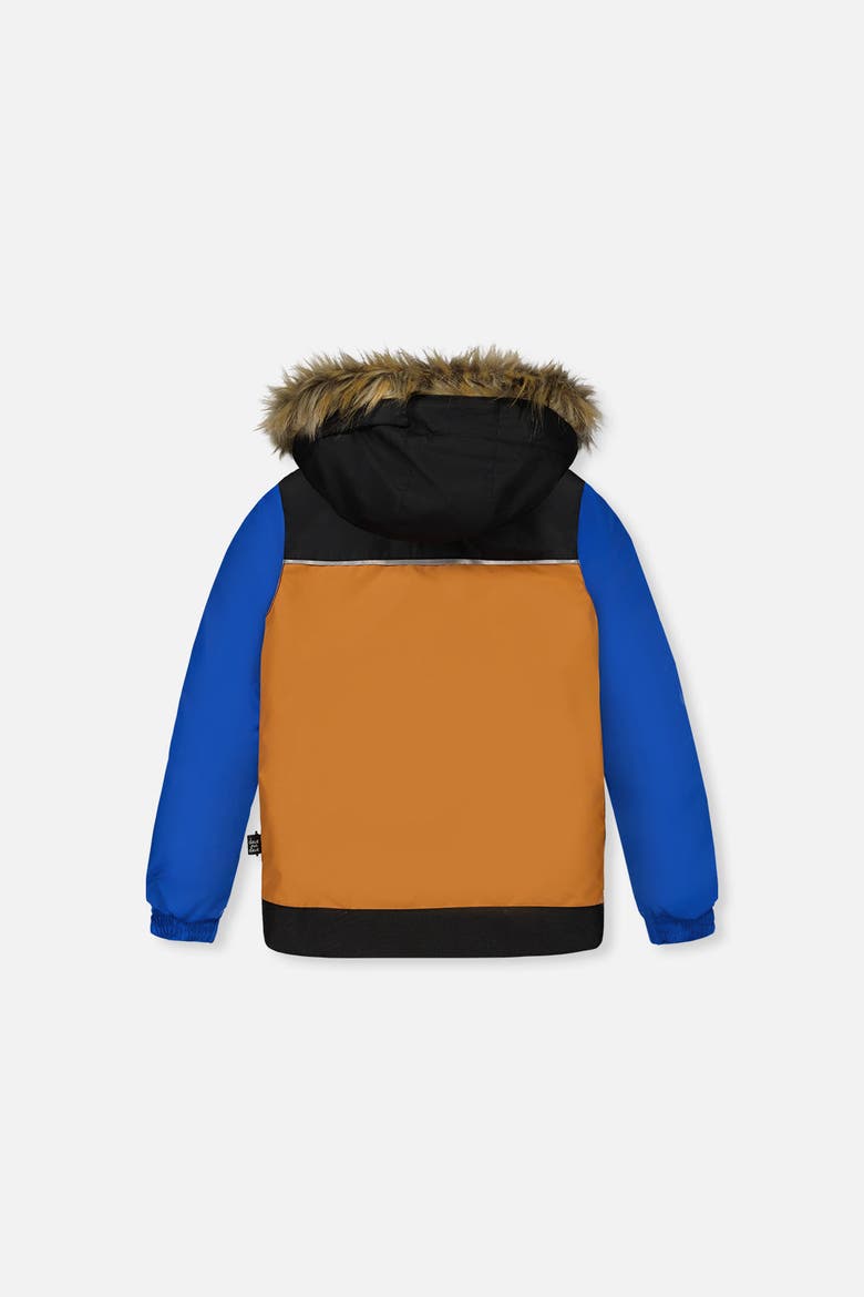 Discover Colorblock Jacket Snow Pants Two Piece Snowsuit, Alternate, color, Noir, Brown and Blue
