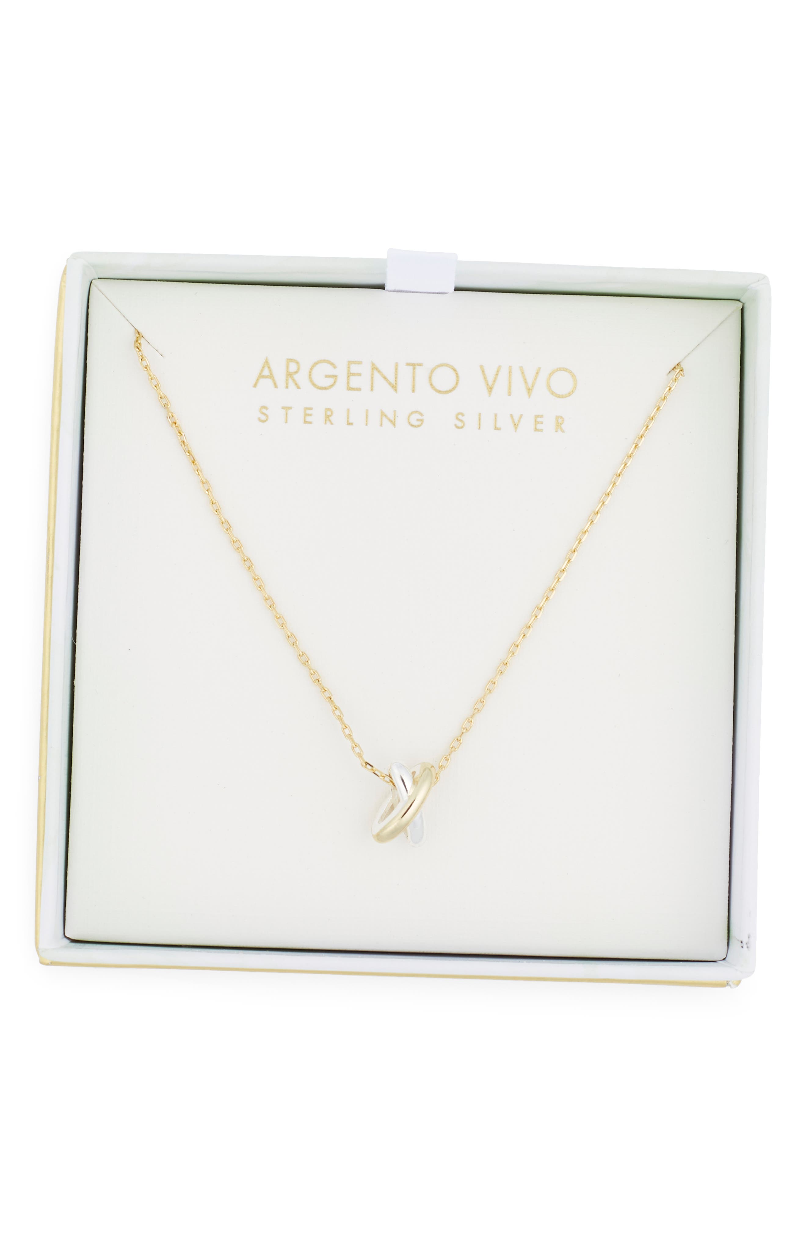 Argento Vivo Sterling Silver Two-Tone Cross Pendant Necklace