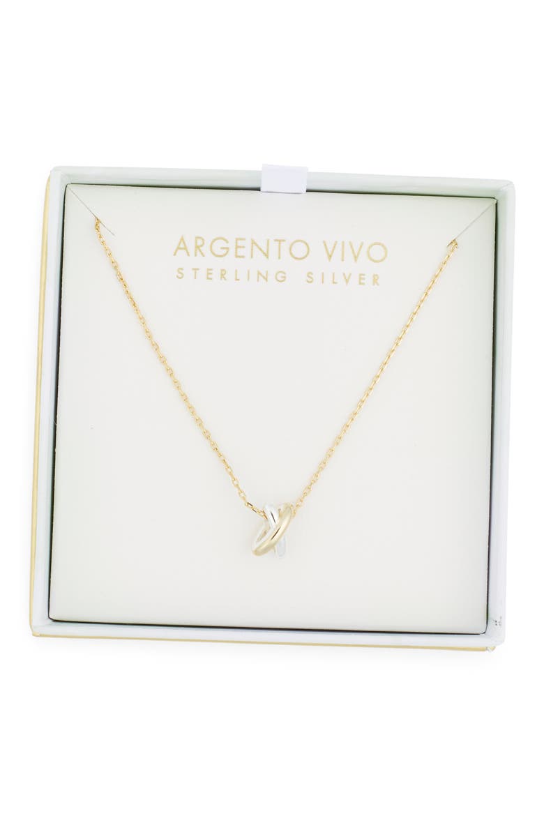 Two-Tone Cross Pendant Necklace, Main, color, GOLD/ SILVER