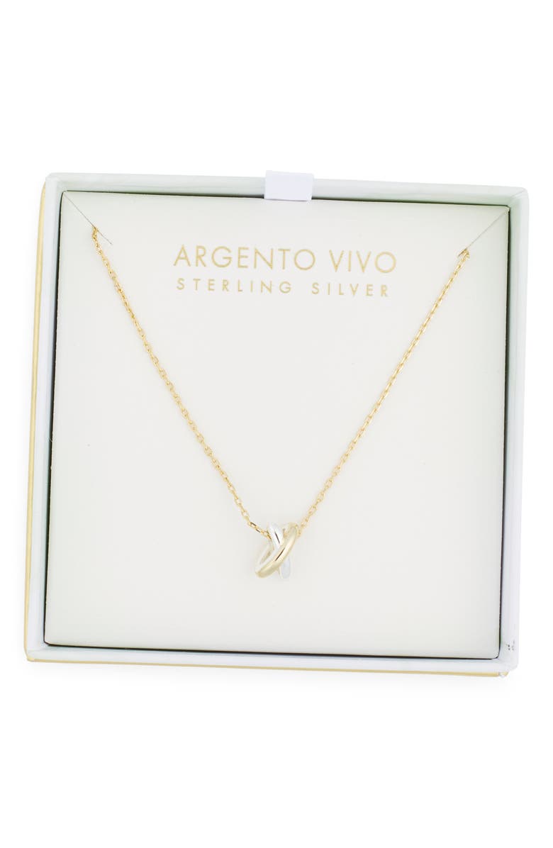 Argento Vivo Sterling Silver Two-Tone Cross Pendant Necklace, Main, color, Gold/ Silver