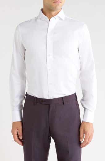 Trim Fit Textured French Cuff Dress Shirt