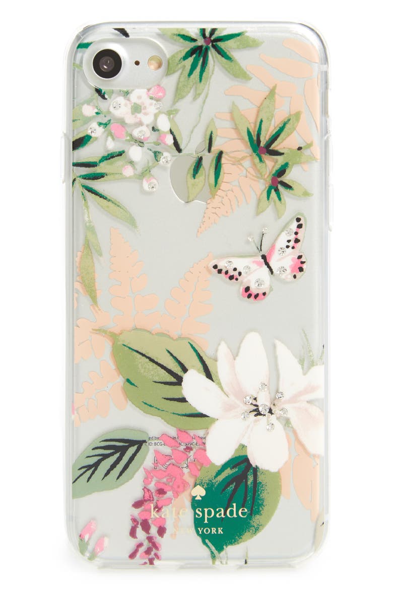 jeweled botanical transparent iPhone 7/8 & 7/8 Plus case, Main, color, CLEAR MULTI