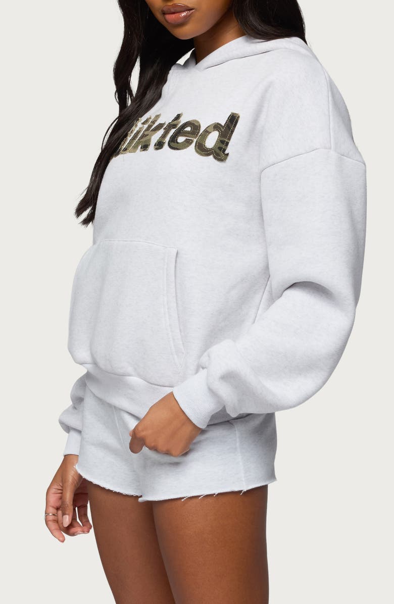EDIKTED Cutie Logo Hoodie, Alternate, color, Light-Gray-Melange