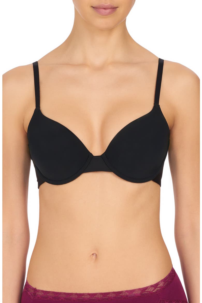 Minimal Contour Underwire Demi Bra, Main, color, BLACK