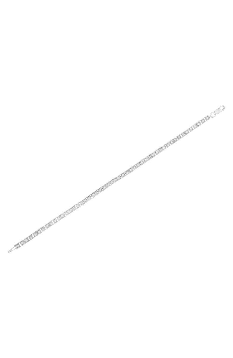 Haus of Brilliance Silver 1.0 Cttw Diamond Square Hybrid Link Tennis Bracelet, Alternate, color,