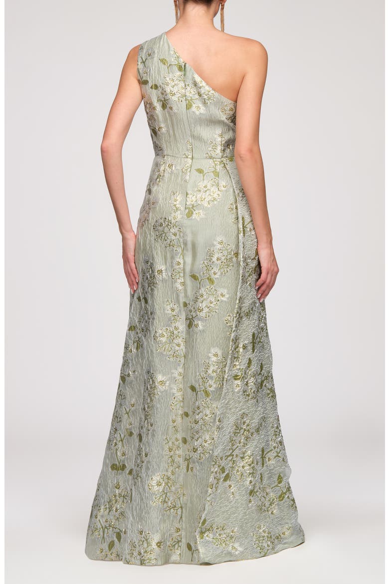 Gretchen One-Shoulder Gown, Alternate, color, SAGE-IVORY