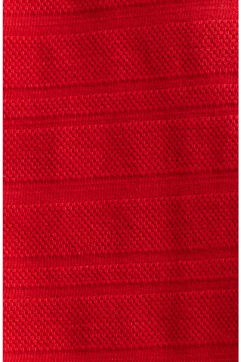 Textured Stripe Logo Embroidered Crop Polo, Alternate, color, HAUTE RED