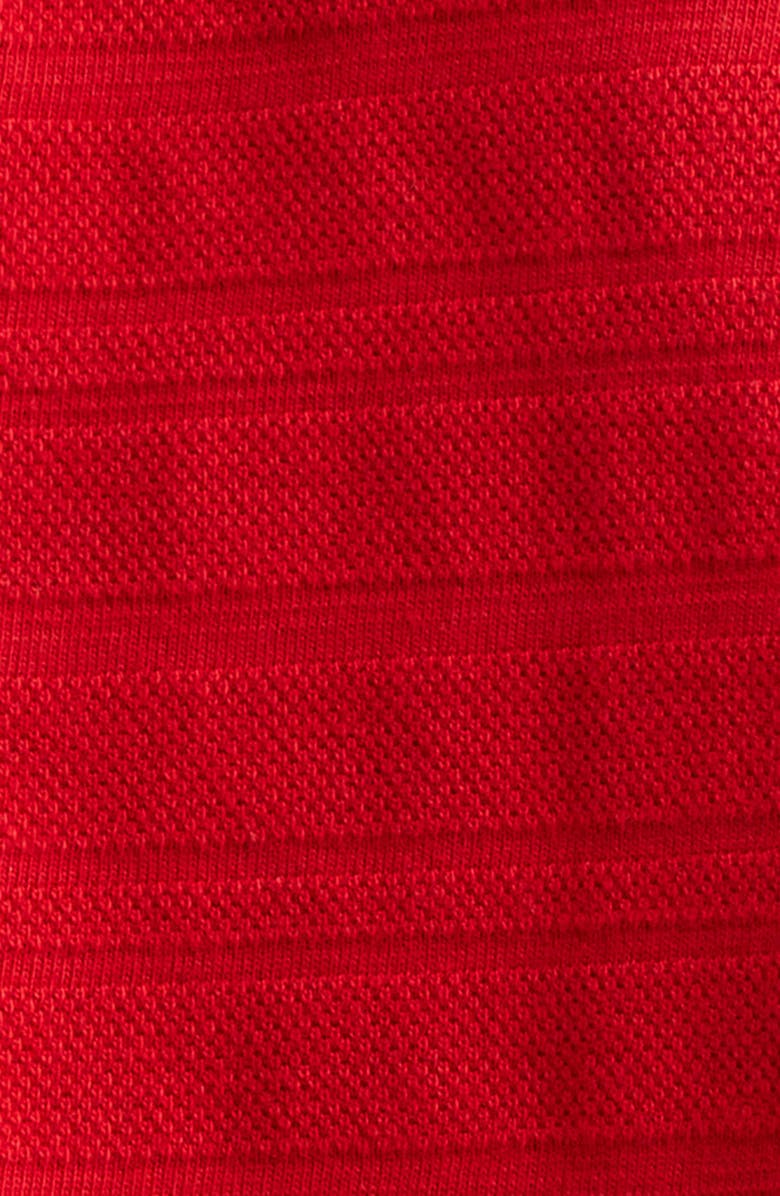 Golden Goose Textured Stripe Logo Embroidered Crop Polo, Alternate, color, Haute Red