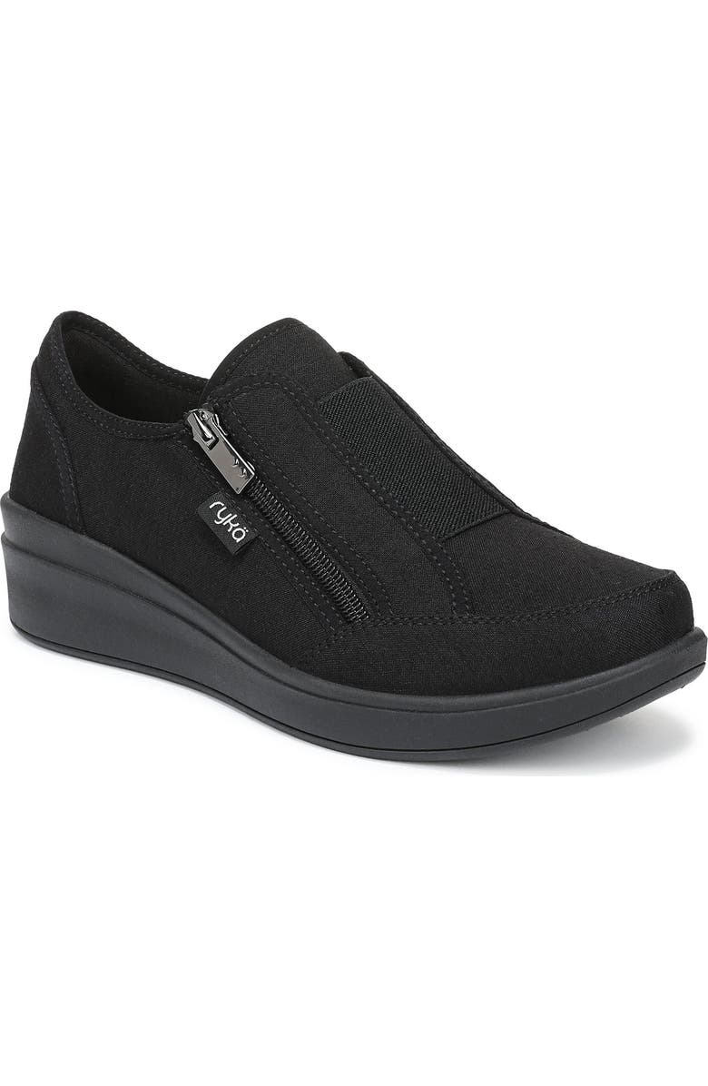 Rykä Lounge Zip Shoe, Main, color, Black Fabric