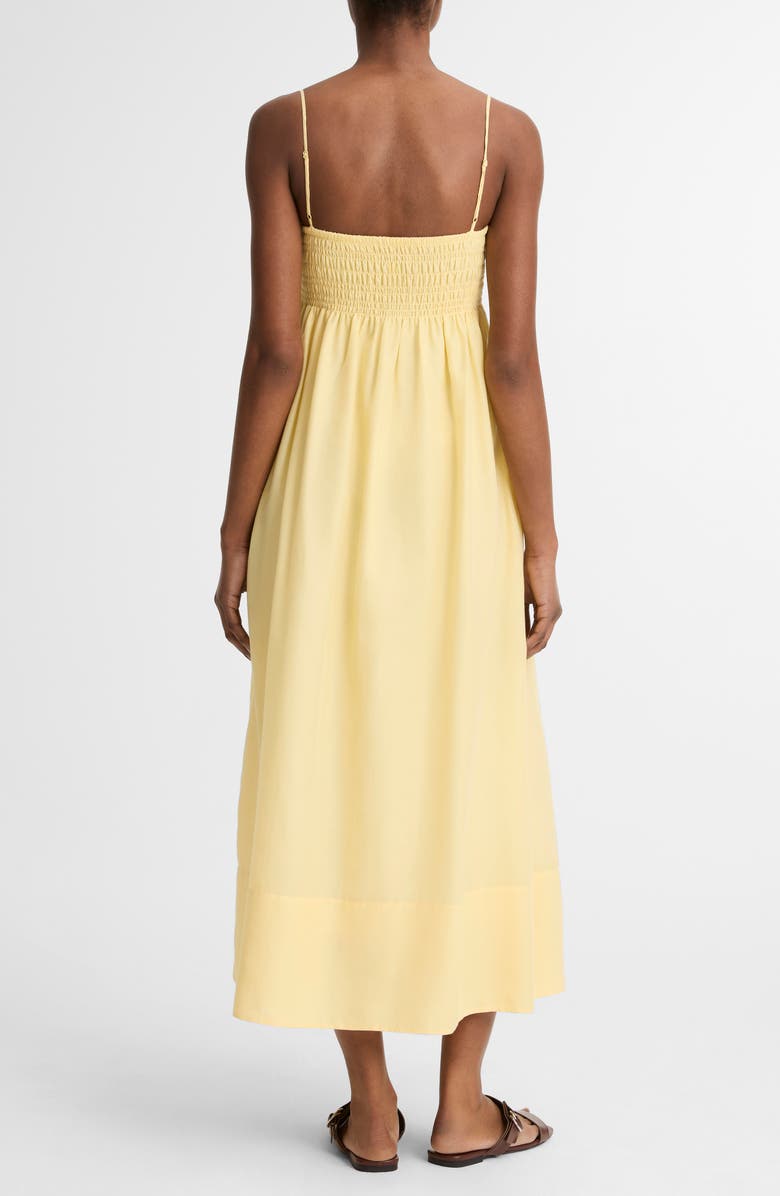 Vince Tie Front Cotton & Silk Maxi Sundress, Alternate, color, Dandelion