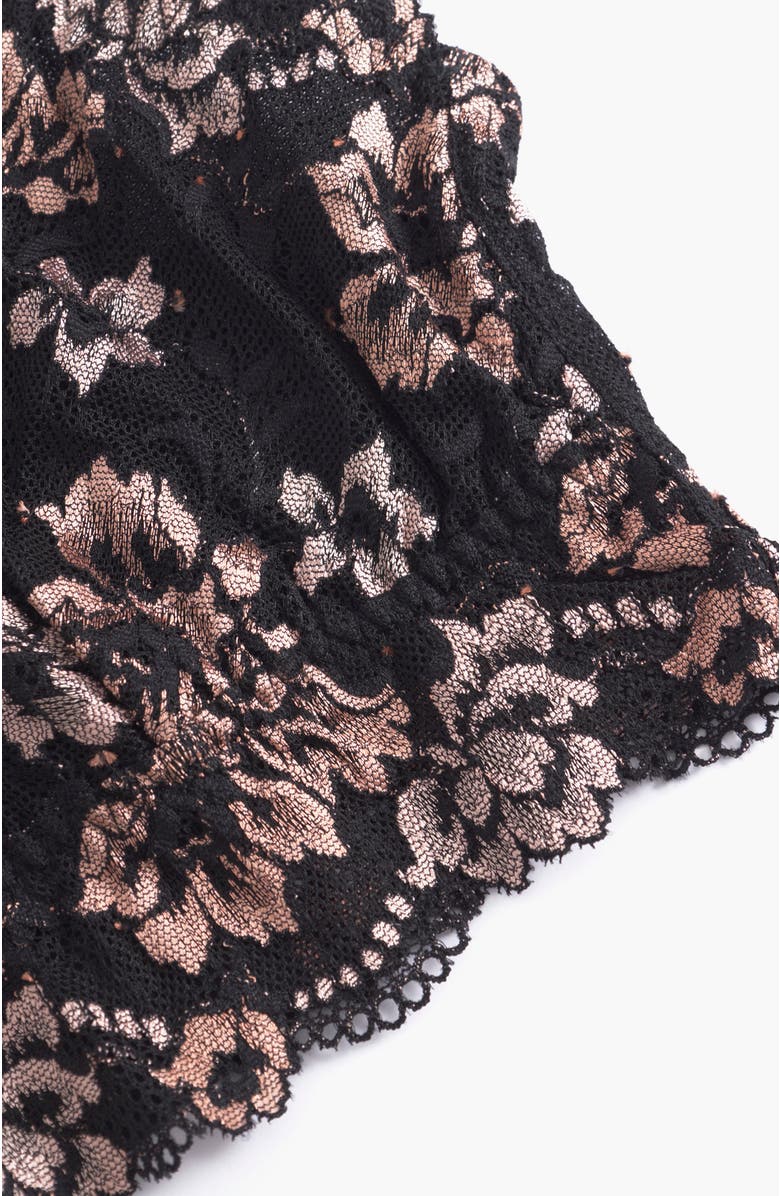 Cosabella Savona Curvy Longline Bralet, Alternate, color, Black/Mandorla