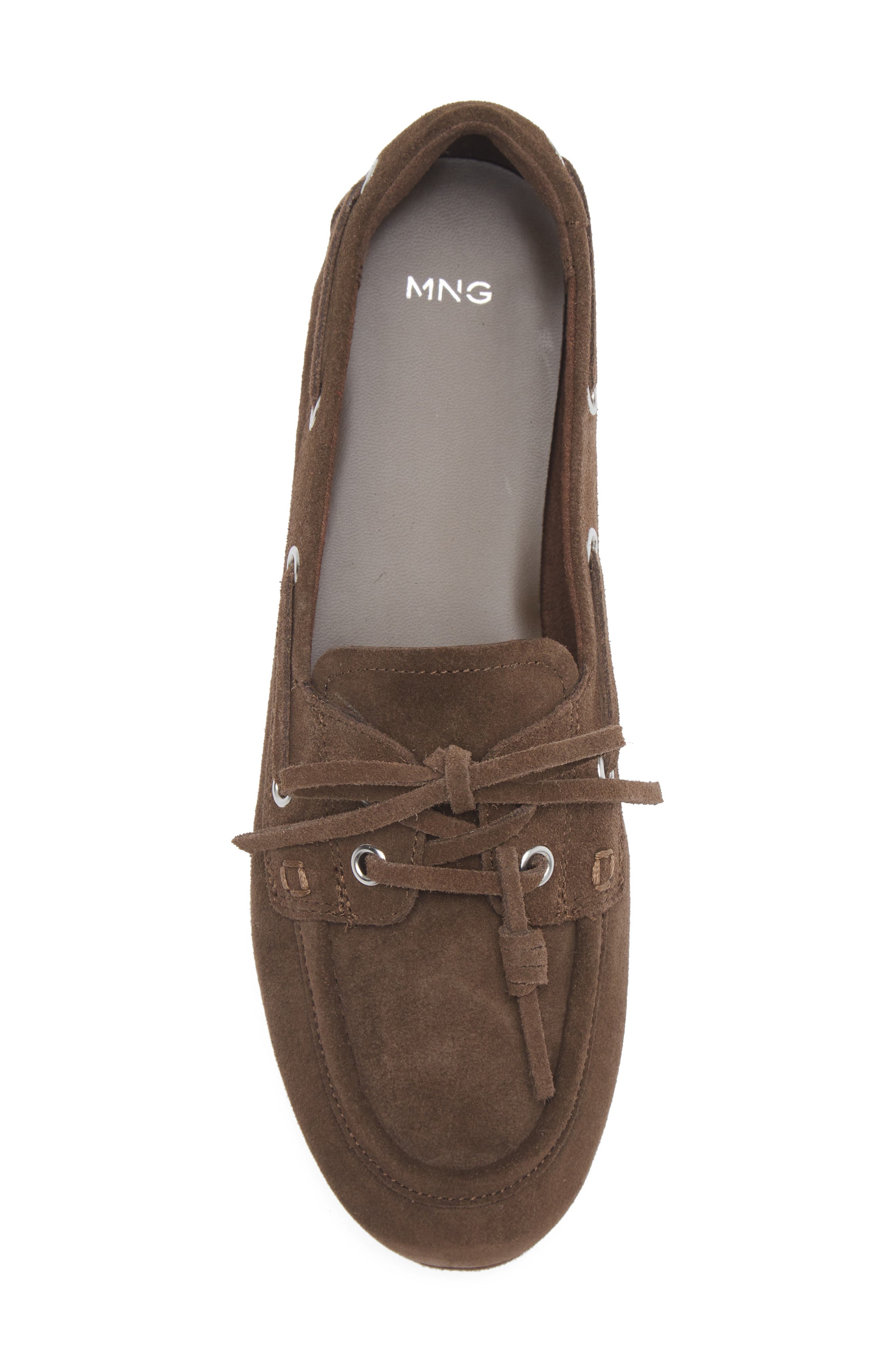 MANGO Lace-Up Loafer, Alternate, color, Chocolate