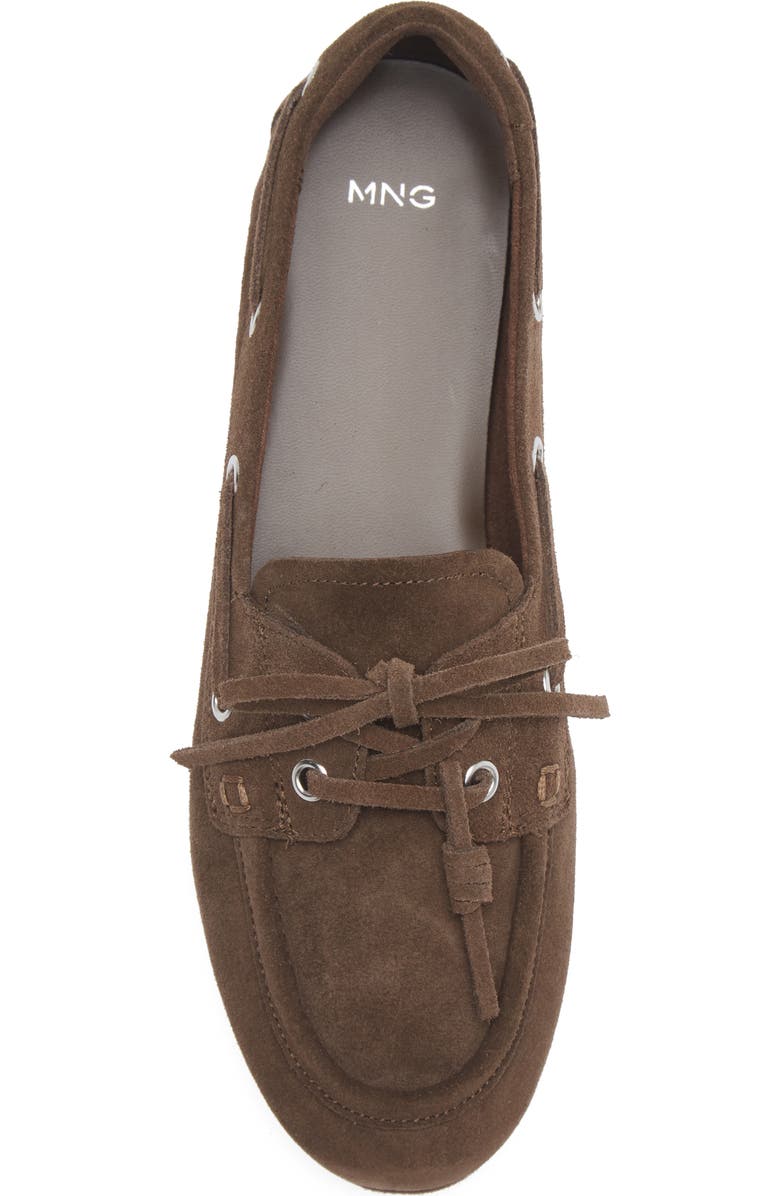 MANGO Lace-Up Loafer, Alternate, color, Chocolate