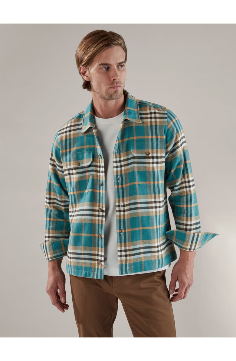 Robert Talbott Adams Shirt Jacket, Main, color, Teal Multi