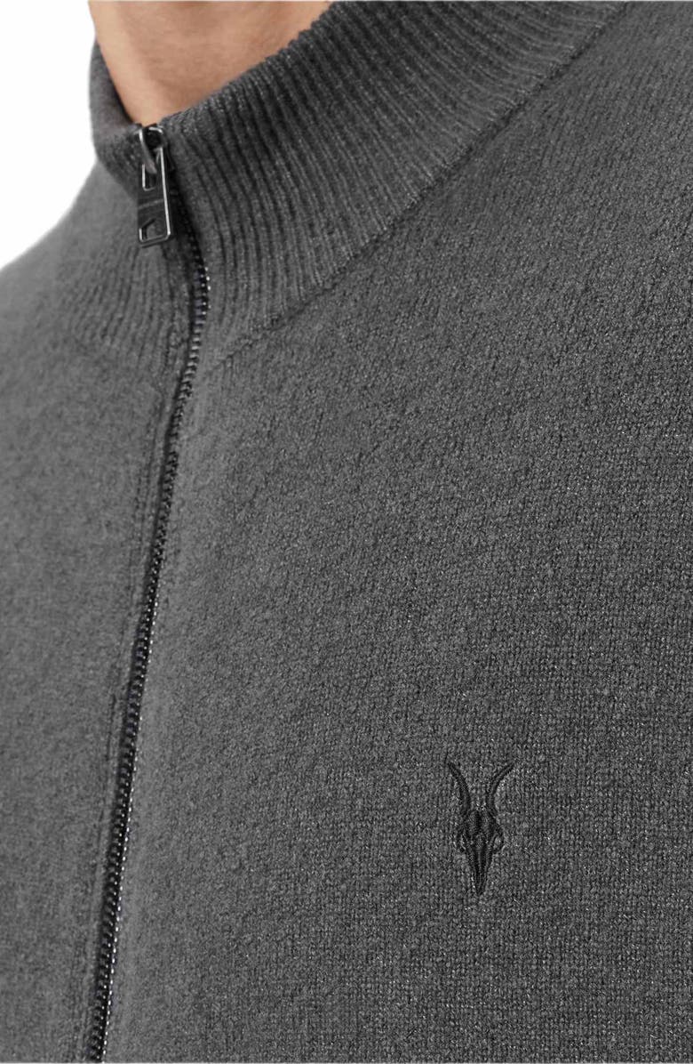 AllSaints Statten Zip Cardigan, Alternate, color, Asher Grey