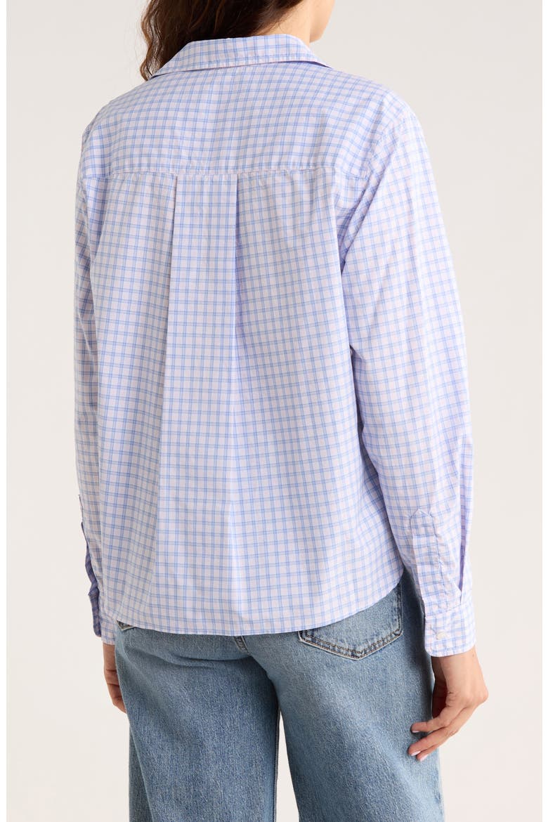 Grid Print Untuckable Button-Up Shirt, Alternate, color, PINK/ BLUE SMALL PLAID